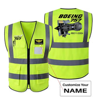 Thumbnail for Boeing 757 & Rolls Royce Engine (RB211) aviation design printed on high-visibility reflective fabric reflective vest.