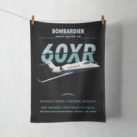 Thumbnail for Bombardier Learjet 60XR design on black towel