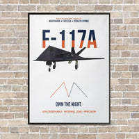 Thumbnail for F-117A Nighthawk Own The Night vertical canvas print - framed - white background