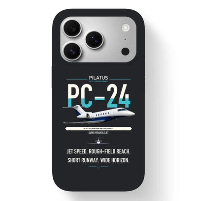 Pilatus PC-24 design on black magsafe iphone case, for iPhone 17 Pro