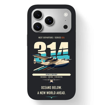 Boeing 314 Clipper design on black magsafe iphone case