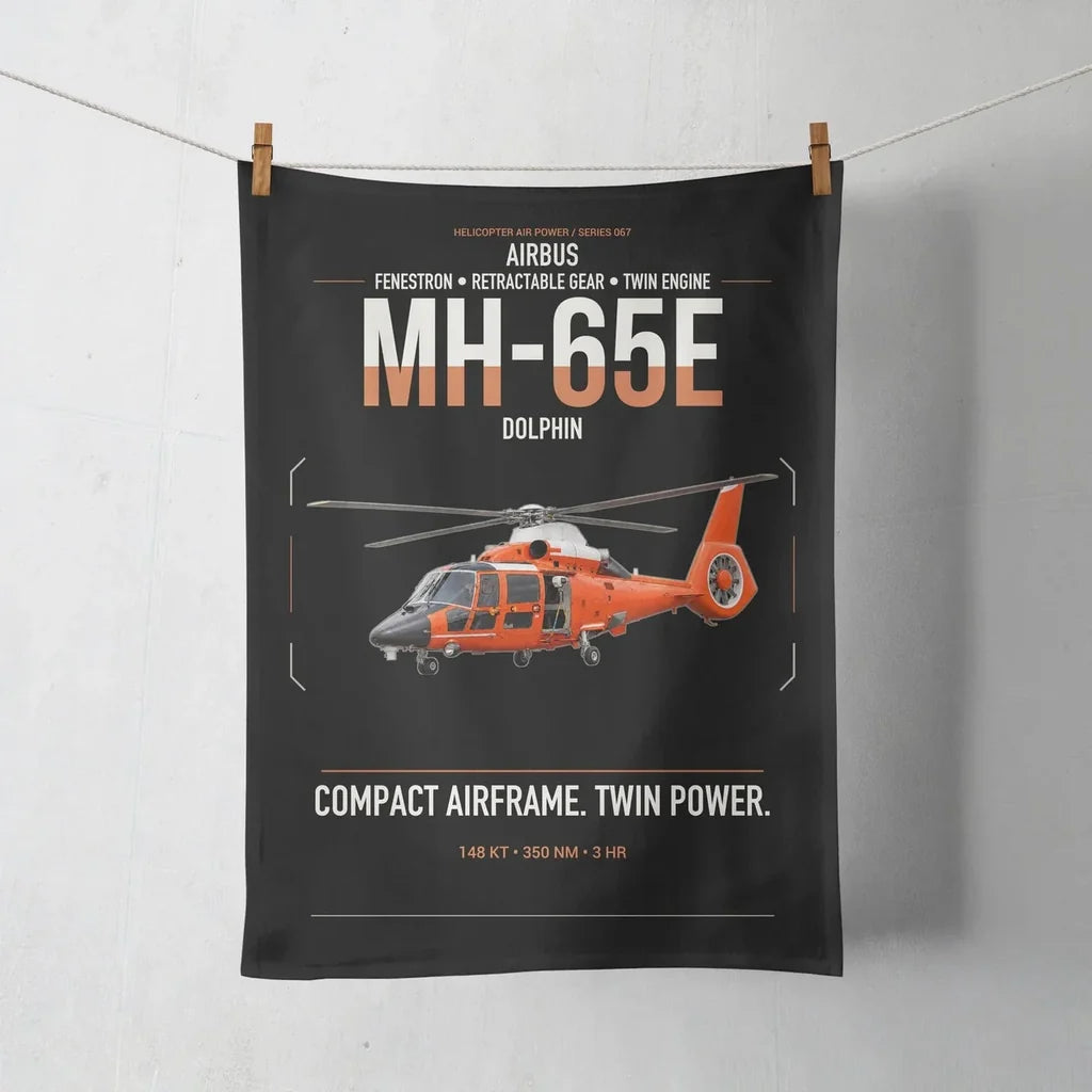 Airbus MH-65E Dolphin design on black towel