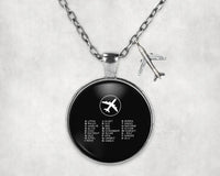 Thumbnail for Aviation Alphabet 2 aviation necklace, stainless steel body with engraved detail.