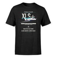 Thumbnail for Cessna Citation XLSPlus design on black double-side t-shirt, single-side print