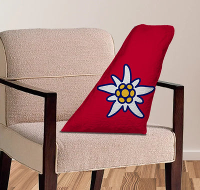 Edelweiss Air Airlines aviation design on soft polyester filling aircraft tail pillow.