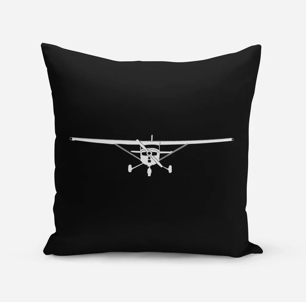 Cessna 172 Silhouette aviation design on soft polyester filling pillow.