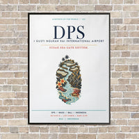 Thumbnail for I Gusti Ngurah Rai International Airport Bali DPS vertical canvas print - framed - white background