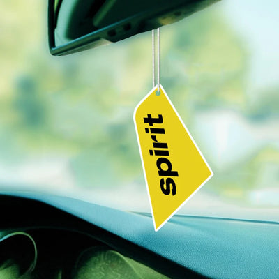 Spirit Airlines Car aviation design on scented aviation-themed paper car air freshener.