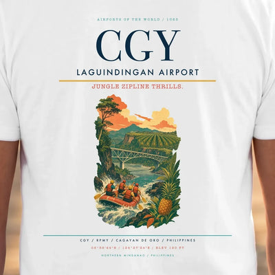 Laguindingan Airport (CGY) double-side t-shirt design close-up cover