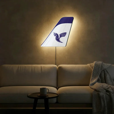Iran Air aviation design on durable metal with LED aircraft tail wall art.
