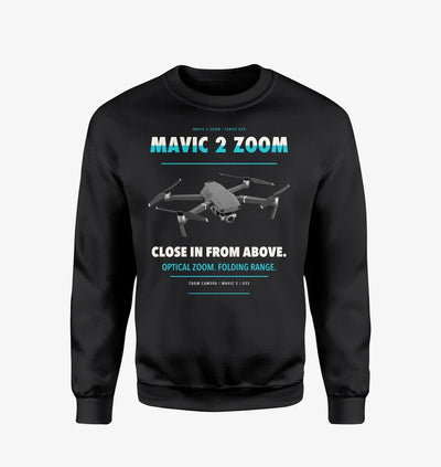 DJI Mavic 2 Zoom design on black sweatshirt