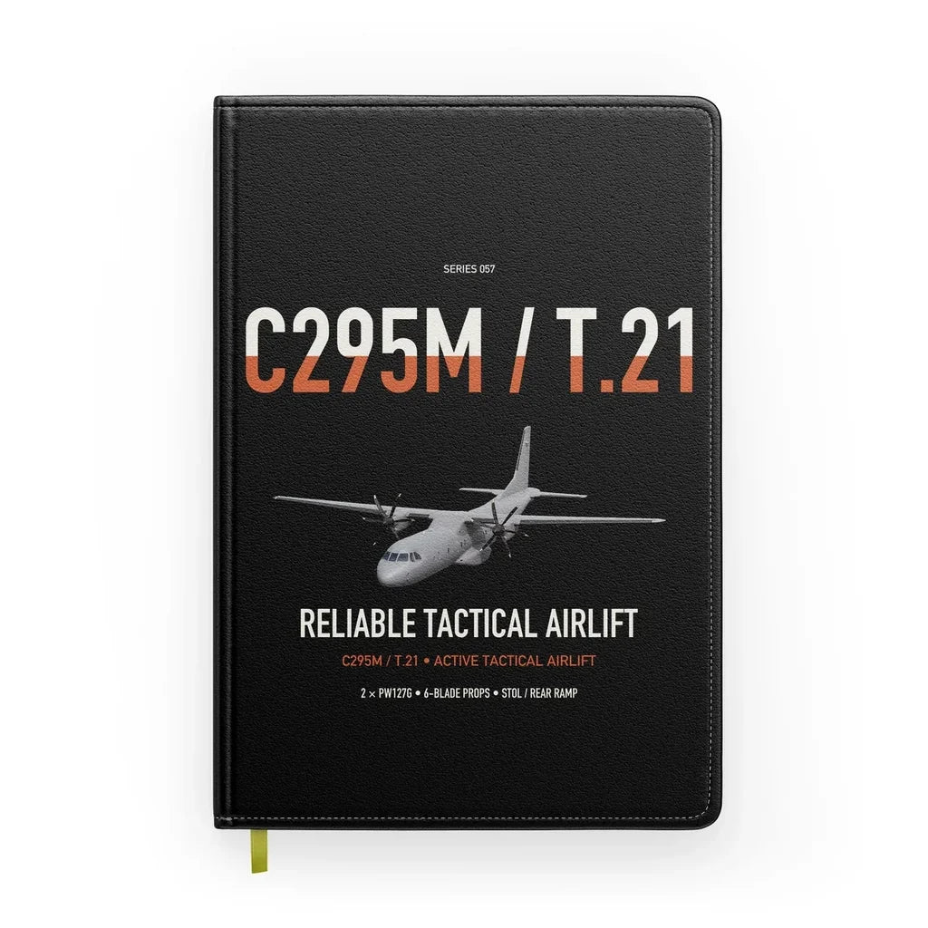 Airbus C295M T.21 design on black notebook