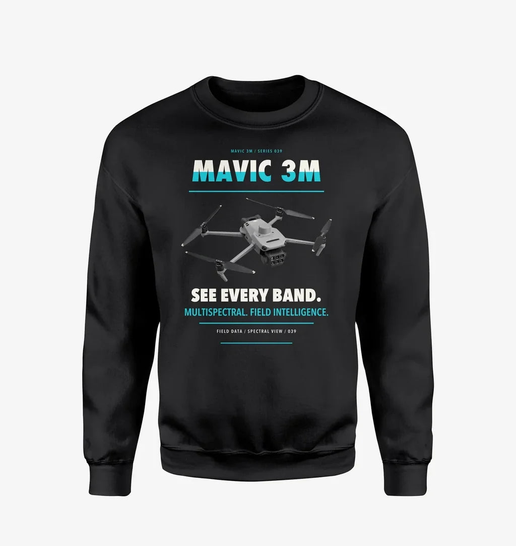 DJI Mavic 3 Multispectral design on black sweatshirt
