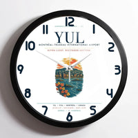 Thumbnail for Montréal–Trudeau International Airport (YUL) design on white framed wall clock