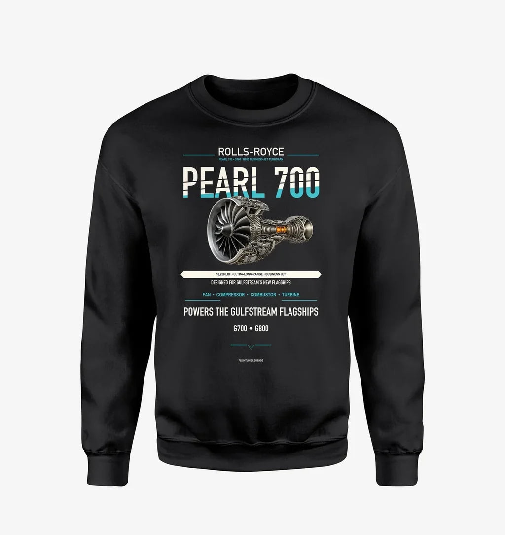 PEARL 700 design on black sweatshirt