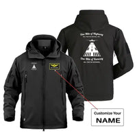 Thumbnail for One Mile of Runway Will Take you Anywhere Military Jackets (Customizable) aviation design printed on heavy cotton shell with.