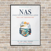 Thumbnail for Lynden Pindling International Airport Nassau NAS vertical canvas print - framed - white background