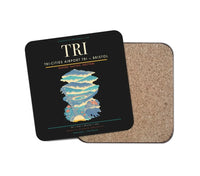 Thumbnail for Tri-Cities Airport (TRI) design on black 1 piece coaster