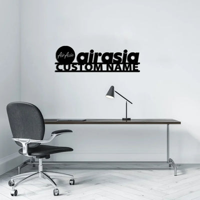 AirAsia aviation design on durable metal with painted finish metal wall sign.