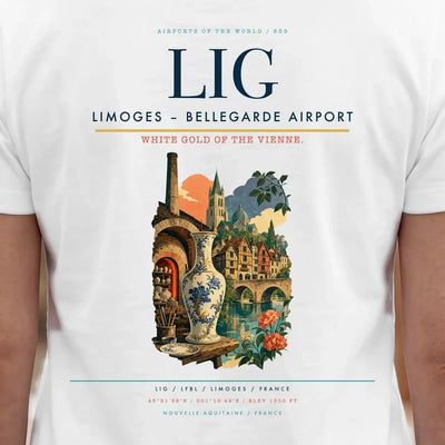 Limoges – Bellegarde Airport (LIG) double-side t-shirt design close-up cover