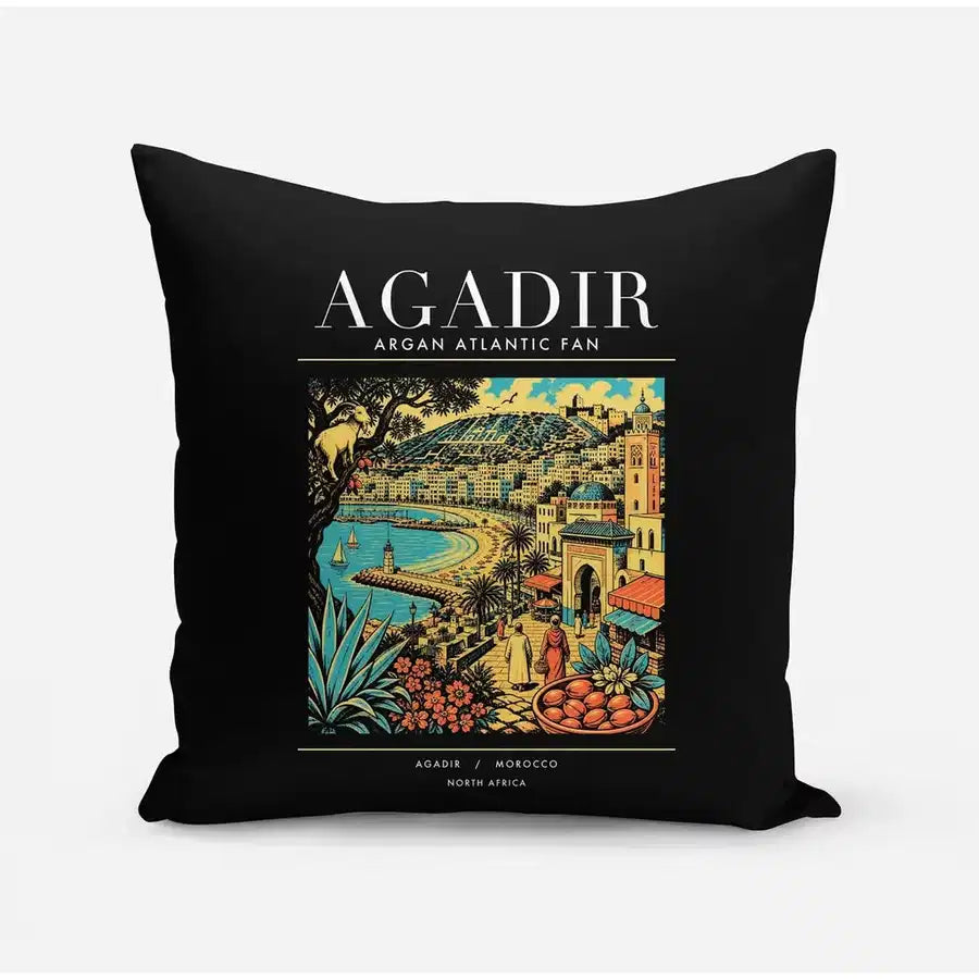 AGADIR - Poster - Pillow - Black