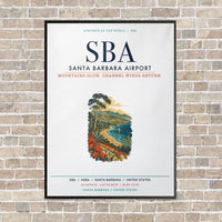 Thumbnail for Santa Barbara Airport SBA vertical canvas print - framed - white background