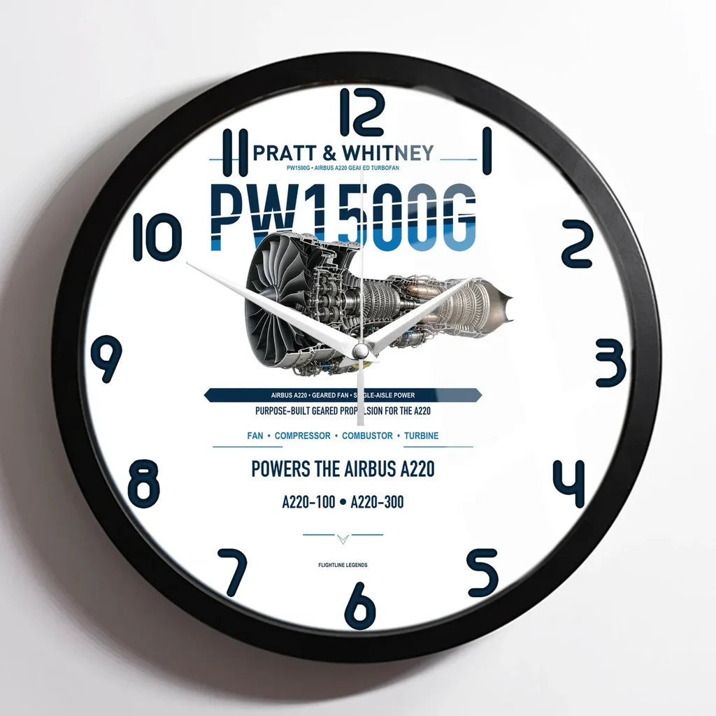 PW1500G design on white framed wall clock