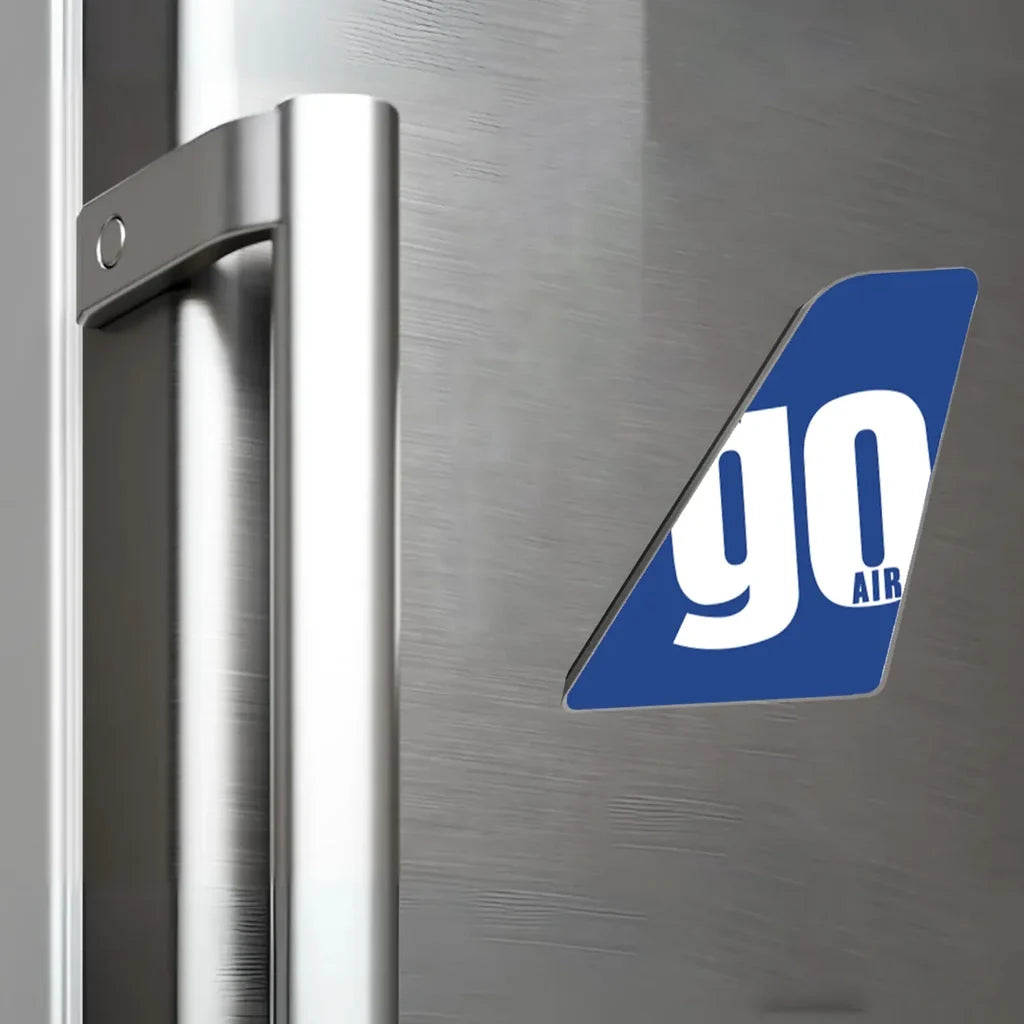 Go First aviation design tail magnet in 3D metal with magnetic back.