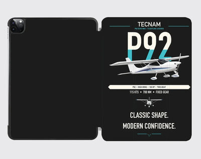 Tecnam P92 Echo MkII design on black ipad tablet case