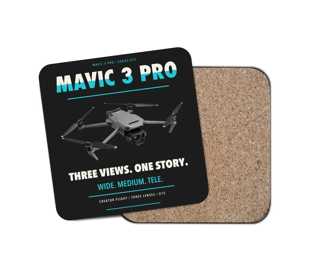 DJI Mavic 3 Pro design on black 1 piece coaster