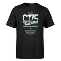Thumbnail for Cessna 175 Skylark design on black t-shirt, single-side print
