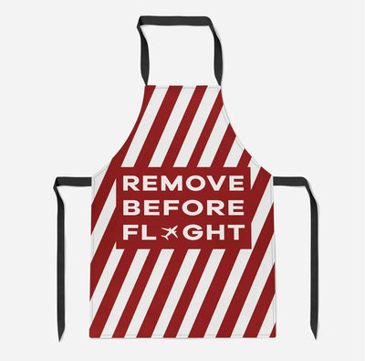 Special Edition Remove Before Flight aviation design on durable cotton blend kitchen apron.