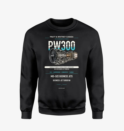 PW300 design on black sweatshirt
