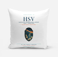 Thumbnail for Huntsville International Airport (HSV) design on white pillow