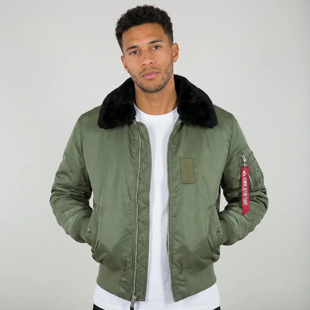 Vintage Air Bomber No Patch aviation design printed on padded shell with classic pilot styling pilot jacket.