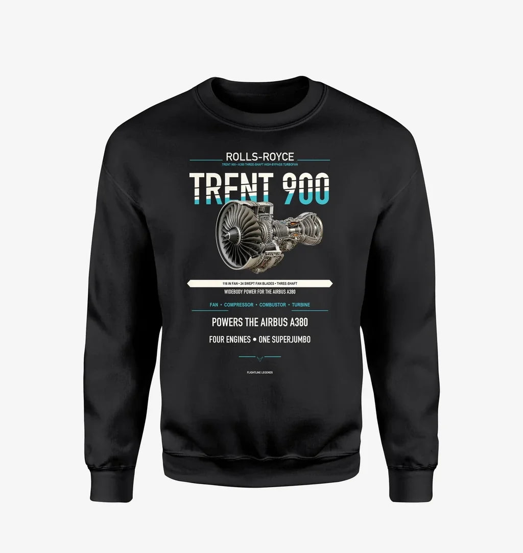TRENT 900 design on black sweatshirt