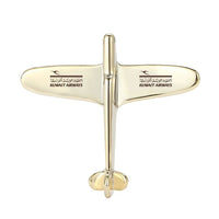 Thumbnail for Side view of Kuwait Airways Airlines Airplane Shape aviation airplane-shape brooch in polished alloy, polished finish.