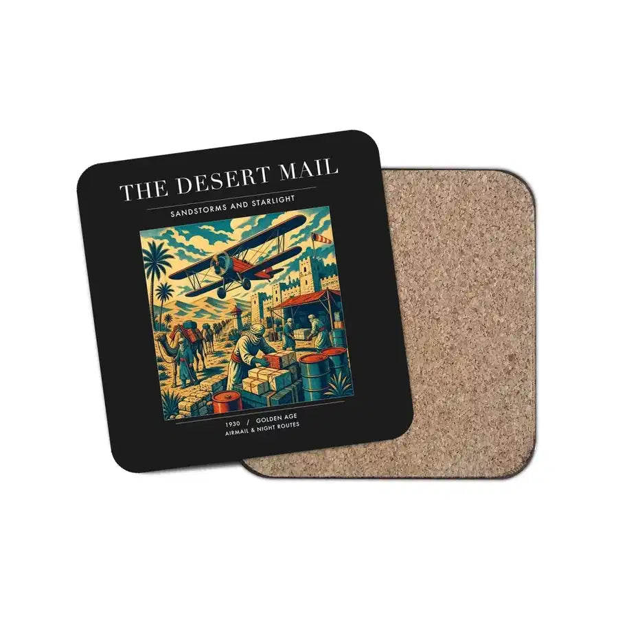 The Desert Mail - Designed Coasters design on black 1-piece