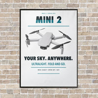 Thumbnail for DJI Mini 2 vertical canvas print - framed - white background