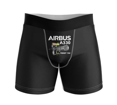 Airbus A330 & Trent 700 Engine aviation design on soft cotton blend men's boxers.