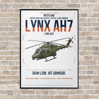 Thumbnail for Westland Lynx AH7 vertical canvas print - framed - white background