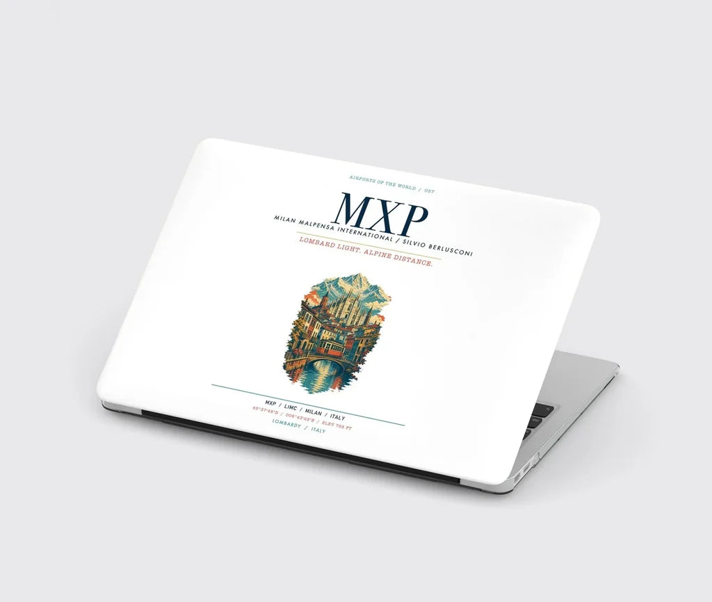 Milan Malpensa International Airport Silvio Berlusconi (MXP) design on white MacBook case