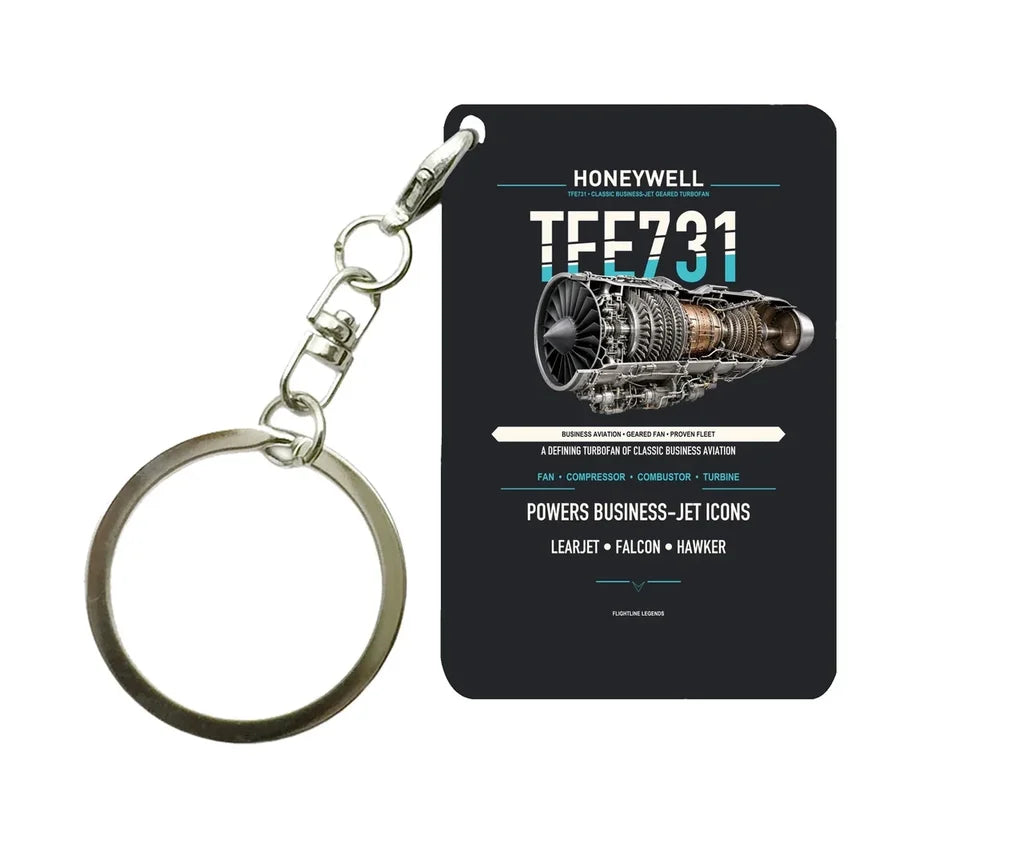TFE731 Key Chain design on black key chain