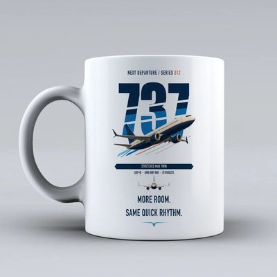 Boeing 737 MAX 9 double-side print on white ceramic mug