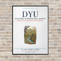 Thumbnail for Dushanbe International Airport DYU vertical canvas print - framed - white background