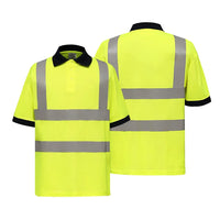 Thumbnail for NO aviation design printed on soft cotton reflective polo shirt.