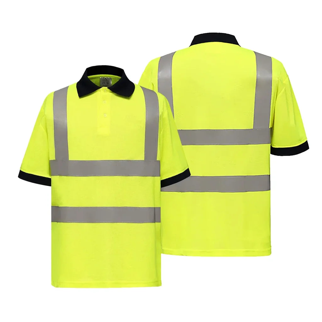 NO aviation design printed on soft cotton reflective polo shirt.
