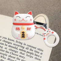 Thumbnail for White AirPods Protective Cover: Cute Cartoon Silicone Soft Shell aviation print premium AirPods case, fits AirPods.