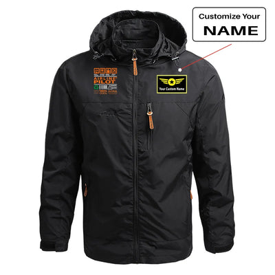 Airline Pilot Label aviation design printed on lightweight shell with slim fit stylish thin jacket.