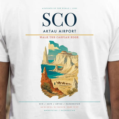 Aktau Airport (SCO) double-side t-shirt design close-up cover